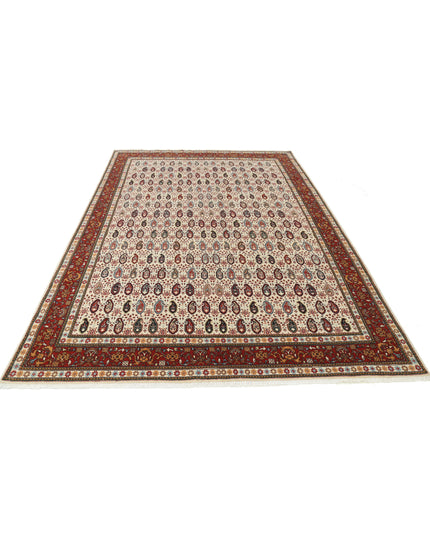 Tabriz 6' 5" X 9' 5" Hand Knotted Wool Rug 6' 5" X 9' 5" (196 X 287) / Ivory / Wool