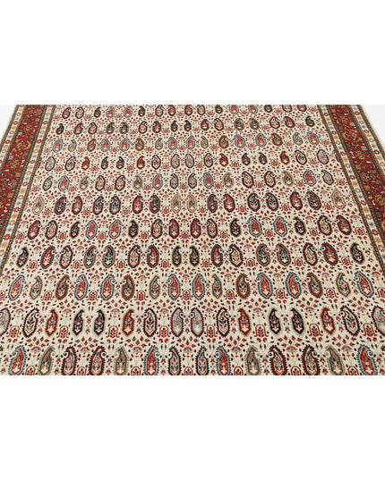 Tabriz 6' 5" X 9' 5" Hand Knotted Wool Rug 6' 5" X 9' 5" (196 X 287) / Ivory / Wool