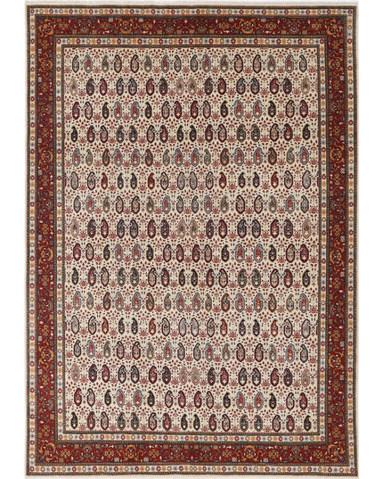 Tabriz 6' 5" X 9' 5" Hand Knotted Wool Rug 6' 5" X 9' 5" (196 X 287) / Ivory / Wool
