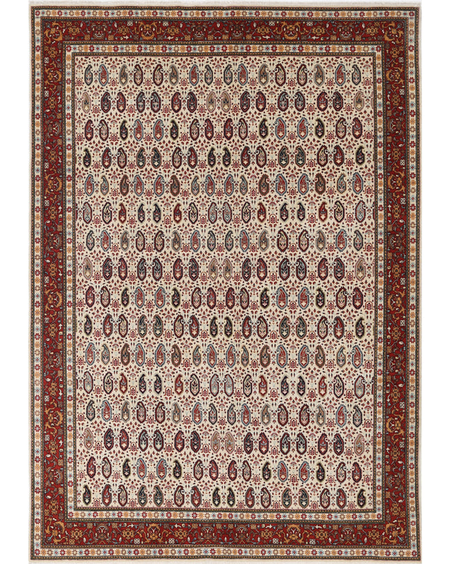 Tabriz 6' 5" X 9' 5" Hand Knotted Wool Rug 6' 5" X 9' 5" (196 X 287) / Ivory / Wool