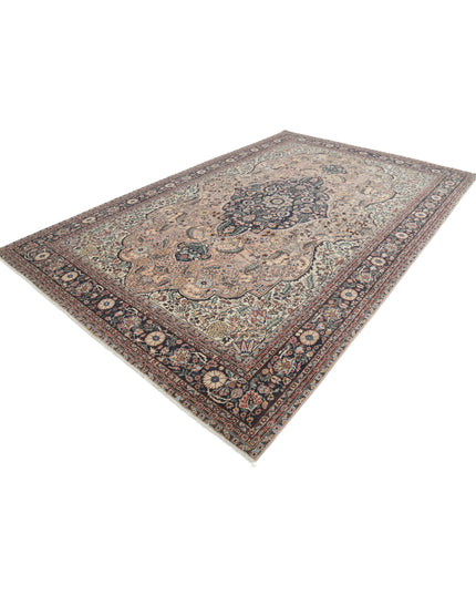 Tabriz 8' 3" X 12' 11" Hand Knotted Wool Rug 8' 3" X 12' 11" (251 X 394) / Pink / Wool