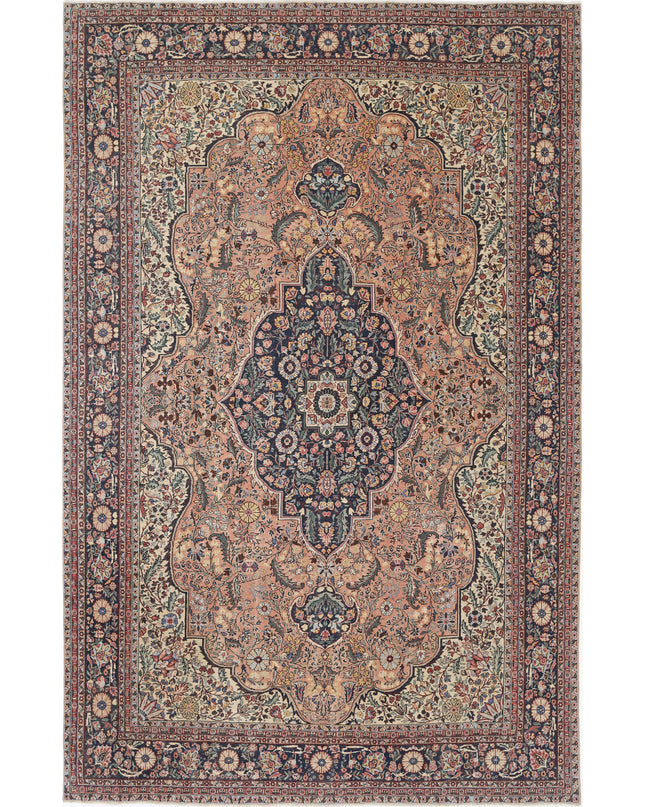 Tabriz 8' 3" X 12' 11" Hand Knotted Wool Rug 8' 3" X 12' 11" (251 X 394) / Pink / Wool