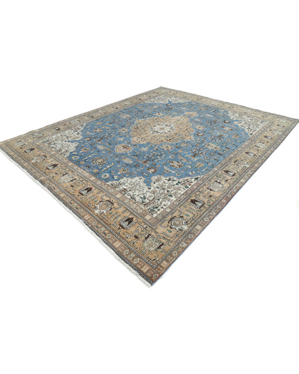 Tabriz 9' 8" X 12' 1" Hand Knotted Wool Rug 9' 8" X 12' 1" (295 X 368) / Blue / Wool