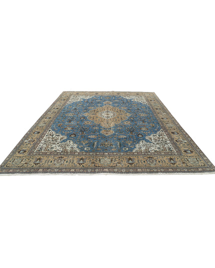 Tabriz 9' 8" X 12' 1" Hand Knotted Wool Rug 9' 8" X 12' 1" (295 X 368) / Blue / Wool