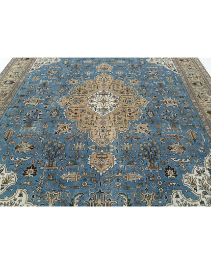 Tabriz 9' 8" X 12' 1" Hand Knotted Wool Rug 9' 8" X 12' 1" (295 X 368) / Blue / Wool