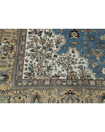 Tabriz 9' 8" X 12' 1" Hand Knotted Wool Rug 9' 8" X 12' 1" (295 X 368) / Blue / Wool