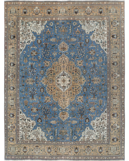 Tabriz 9' 8" X 12' 1" Hand Knotted Wool Rug 9' 8" X 12' 1" (295 X 368) / Blue / Wool