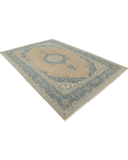 Tabriz 7' 4" X 11' 1" Hand Knotted Wool Rug 7' 4" X 11' 1" (223 X 338) / Taupe / Wool