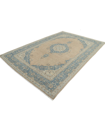 Tabriz 7' 4" X 11' 1" Hand Knotted Wool Rug 7' 4" X 11' 1" (223 X 338) / Taupe / Wool
