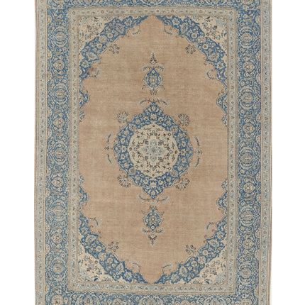 Tabriz 7' 4" X 11' 1" Hand Knotted Wool Rug 7' 4" X 11' 1" (223 X 338) / Taupe / Wool