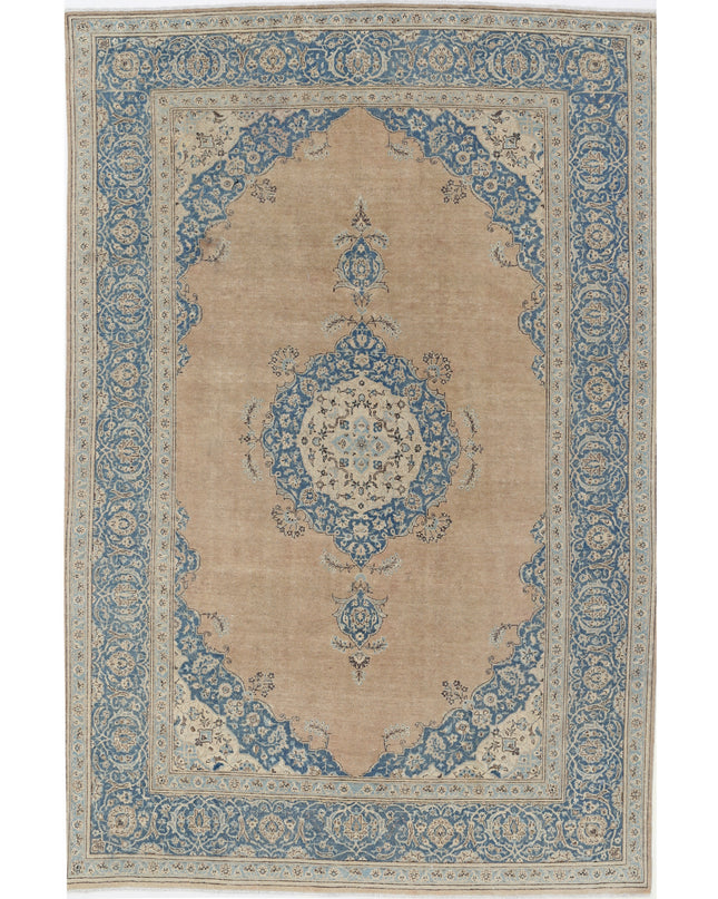 Tabriz 7' 4" X 11' 1" Hand Knotted Wool Rug 7' 4" X 11' 1" (223 X 338) / Taupe / Wool