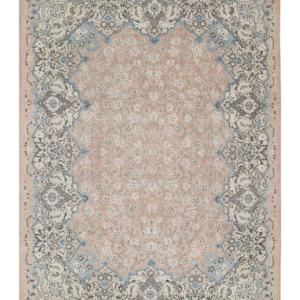 Tabriz 9' 9" X 12' 11" Hand Knotted Wool Rug 9' 9" X 12' 11" (297 X 394) / Pink / Wool