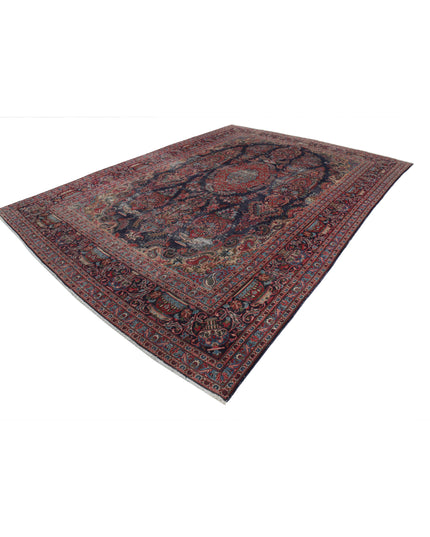 Tabriz 9' 6" X 12' 11" Hand Knotted Wool Rug 9' 6" X 12' 11" (290 X 394) / Blue / Wool