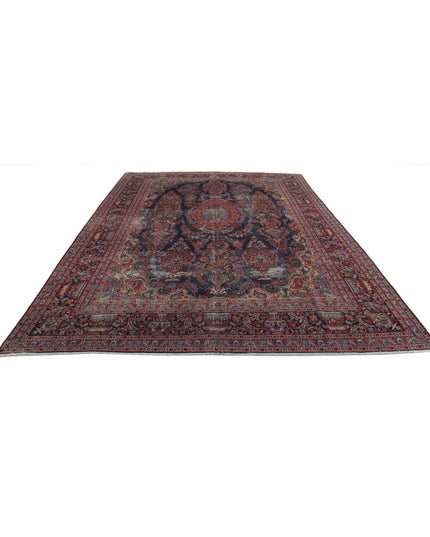 Tabriz 9' 6" X 12' 11" Hand Knotted Wool Rug 9' 6" X 12' 11" (290 X 394) / Blue / Wool
