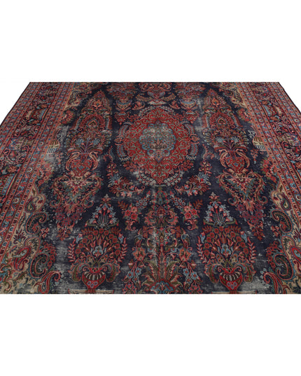 Tabriz 9' 6" X 12' 11" Hand Knotted Wool Rug 9' 6" X 12' 11" (290 X 394) / Blue / Wool