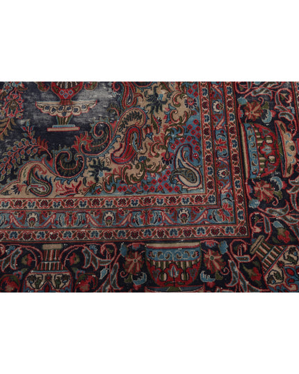 Tabriz 9' 6" X 12' 11" Hand Knotted Wool Rug 9' 6" X 12' 11" (290 X 394) / Blue / Wool