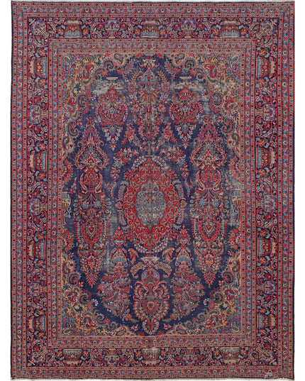Tabriz 9' 6" X 12' 11" Hand Knotted Wool Rug 9' 6" X 12' 11" (290 X 394) / Blue / Wool