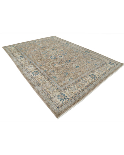 Tabriz 8' 3" X 11' 3" Hand Knotted Wool Rug 8' 3" X 11' 3" (251 X 343) / Taupe / Wool