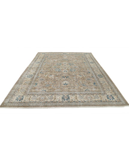 Tabriz 8' 3" X 11' 3" Hand Knotted Wool Rug 8' 3" X 11' 3" (251 X 343) / Taupe / Wool