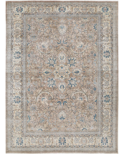 Tabriz 8' 3" X 11' 3" Hand Knotted Wool Rug 8' 3" X 11' 3" (251 X 343) / Taupe / Wool