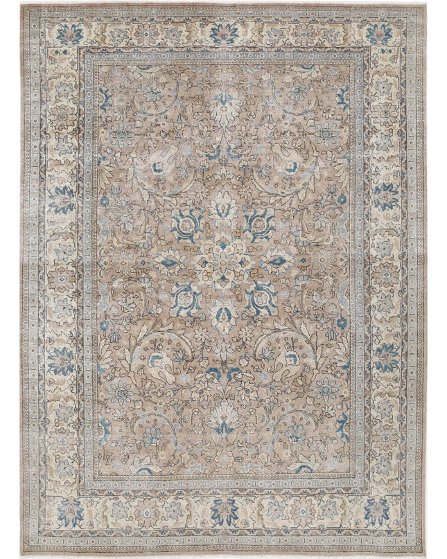 Tabriz 8' 3" X 11' 3" Hand Knotted Wool Rug 8' 3" X 11' 3" (251 X 343) / Taupe / Wool