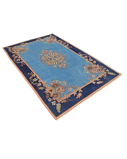 Tabriz 5' 0" X 7' 6" Hand Knotted Wool Rug 5' 0" X 7' 6" (152 X 229) / Blue / Wool