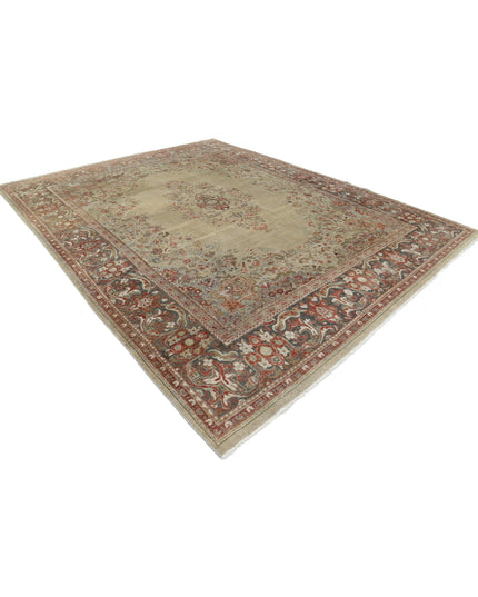 Tabriz 9' 10" X 12' 8" Hand Knotted Wool Rug 9' 10" X 12' 8" (300 X 386) / Taupe / Wool