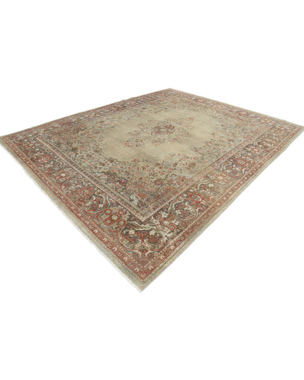 Tabriz 9' 10" X 12' 8" Hand Knotted Wool Rug 9' 10" X 12' 8" (300 X 386) / Taupe / Wool