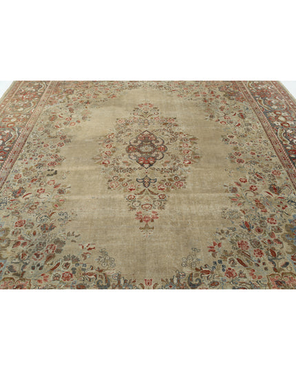 Tabriz 9' 10" X 12' 8" Hand Knotted Wool Rug 9' 10" X 12' 8" (300 X 386) / Taupe / Wool