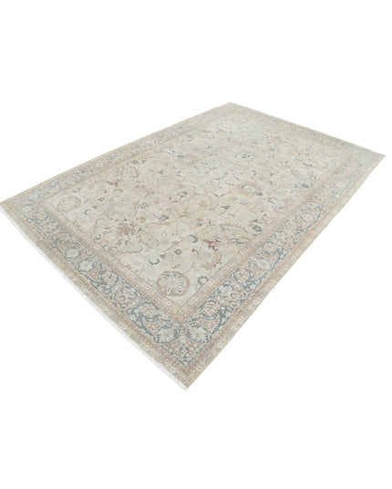 Tabriz 6' 5" X 9' 7" Hand Knotted Wool Rug 6' 5" X 9' 7" (196 X 292) / Ivory / Wool