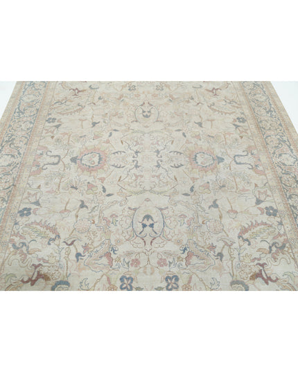 Tabriz 6' 5" X 9' 7" Hand Knotted Wool Rug 6' 5" X 9' 7" (196 X 292) / Ivory / Wool