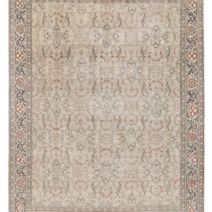 Tabriz 9' 11" X 12' 9" Hand Knotted Wool Rug 9' 11" X 12' 9" (302 X 389) / Taupe / Wool