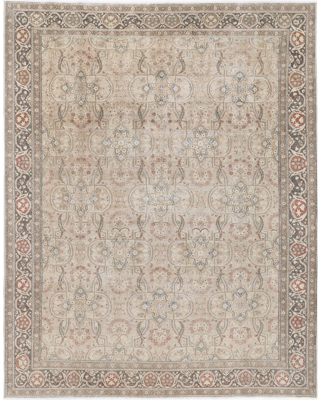 Tabriz 9' 11" X 12' 9" Hand Knotted Wool Rug 9' 11" X 12' 9" (302 X 389) / Taupe / Wool