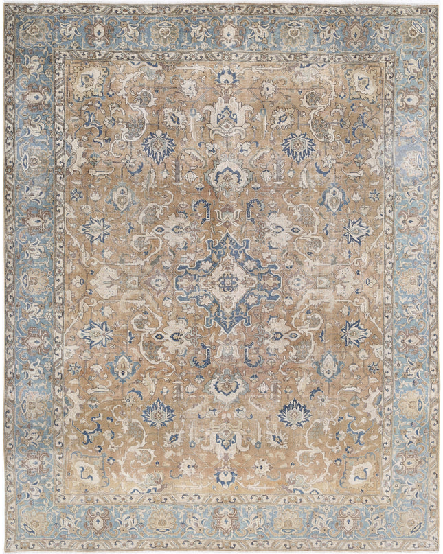 Tabriz 9' 4" X 11' 9" Hand Knotted Wool Rug 9' 4" X 11' 9" (284 X 358) / Tan / Wool
