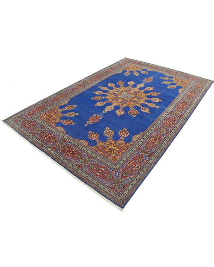 Tabriz 6' 1" X 9' 0" Hand Knotted Wool Rug 6' 1" X 9' 0" (185 X 274) / Blue / Wool