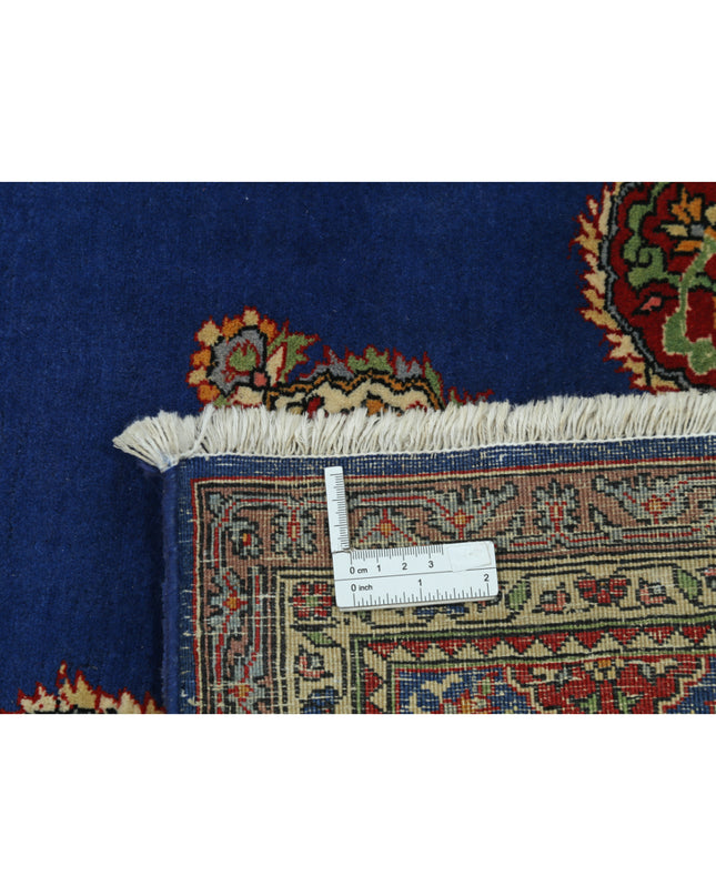 Tabriz 6' 1" X 9' 0" Hand Knotted Wool Rug 6' 1" X 9' 0" (185 X 274) / Blue / Wool