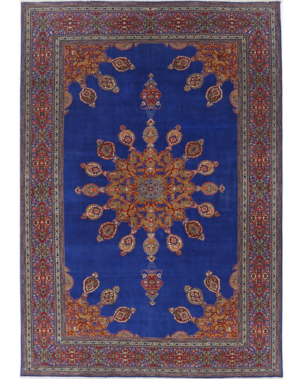 Tabriz 6' 1" X 9' 0" Hand Knotted Wool Rug 6' 1" X 9' 0" (185 X 274) / Blue / Wool