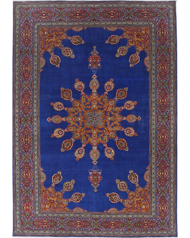 Tabriz 6' 1" X 9' 0" Hand Knotted Wool Rug 6' 1" X 9' 0" (185 X 274) / Blue / Wool