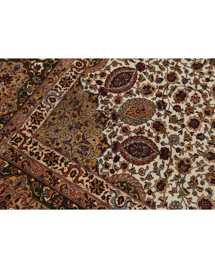 Tabriz 11' 1" X 16' 0" Hand Knotted Wool & Silk Rug 11' 1" X 16' 0" (338 X 488) / Ivory / Wool & Silk