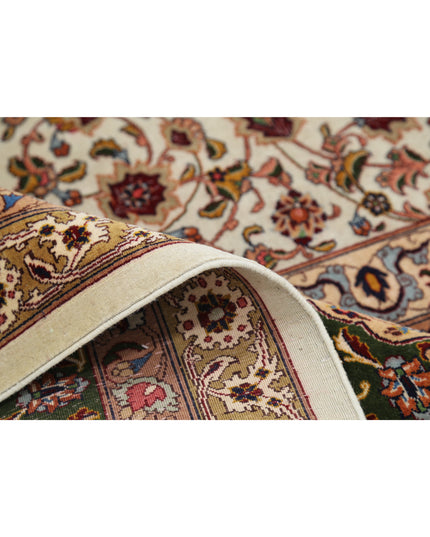 Tabriz 11' 1" X 16' 0" Hand Knotted Wool & Silk Rug 11' 1" X 16' 0" (338 X 488) / Ivory / Wool & Silk