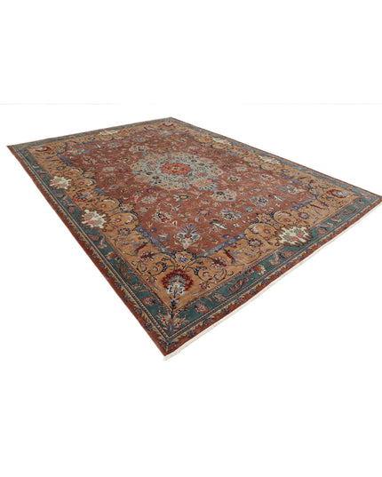 Tabriz 9' 6" X 12' 9" Hand Knotted Wool & Silk Rug 9' 6" X 12' 9" (290 X 389) / Brown / Wool & Silk