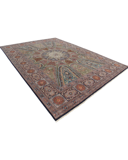 Tabriz 9' 8" X 13' 4" Hand Knotted Wool & Silk Rug 9' 8" X 13' 4" (295 X 406) / Blue / Wool & Silk