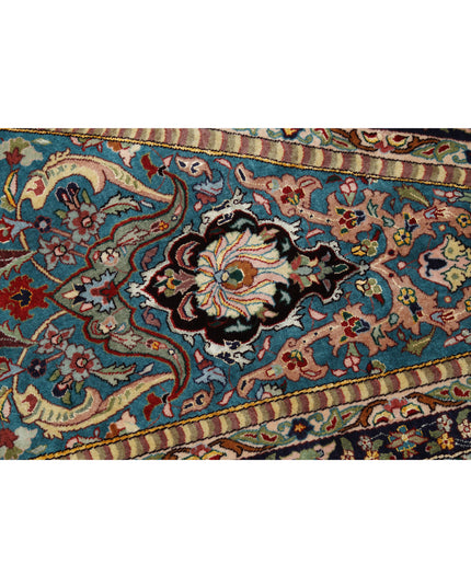 Tabriz 9' 8" X 13' 4" Hand Knotted Wool & Silk Rug 9' 8" X 13' 4" (295 X 406) / Blue / Wool & Silk