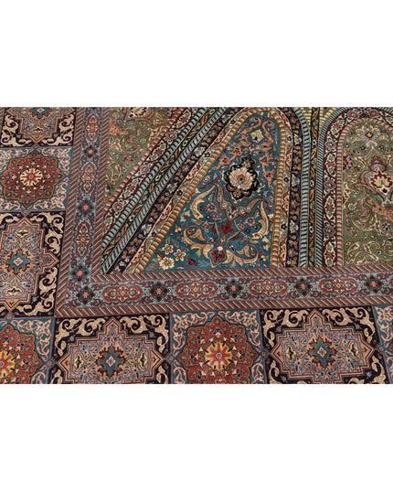 Tabriz 9' 8" X 13' 4" Hand Knotted Wool & Silk Rug 9' 8" X 13' 4" (295 X 406) / Blue / Wool & Silk