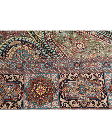 Tabriz 9' 8" X 13' 4" Hand Knotted Wool & Silk Rug 9' 8" X 13' 4" (295 X 406) / Blue / Wool & Silk