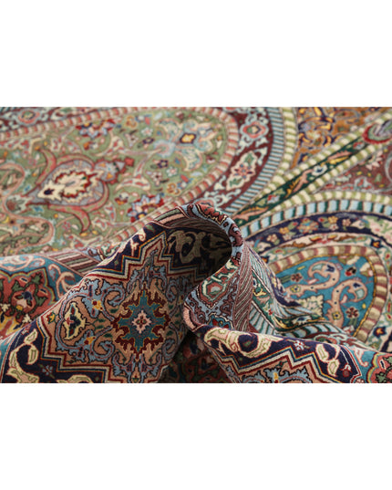 Tabriz 9' 8" X 13' 4" Hand Knotted Wool & Silk Rug 9' 8" X 13' 4" (295 X 406) / Blue / Wool & Silk