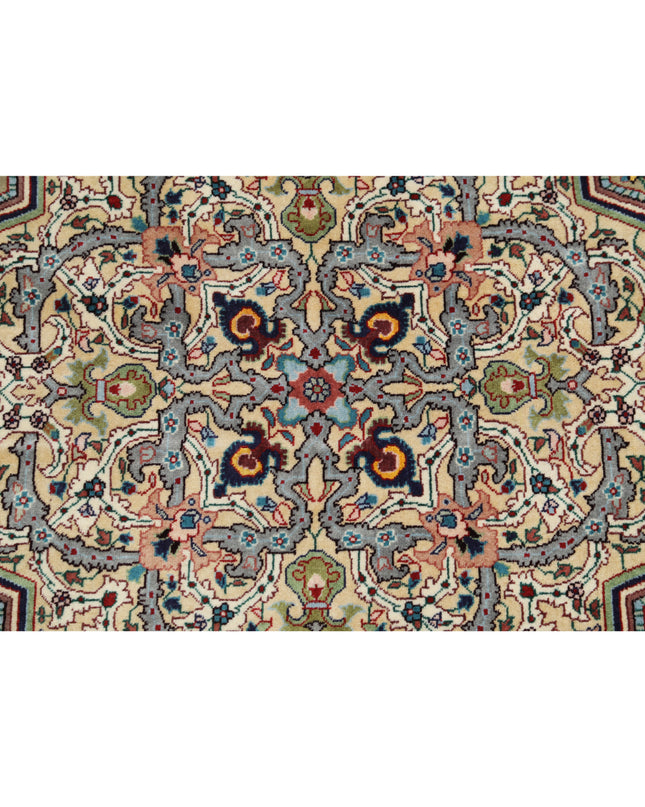 Tabriz 9' 8" X 13' 4" Hand Knotted Wool & Silk Rug 9' 8" X 13' 4" (295 X 406) / Blue / Wool & Silk