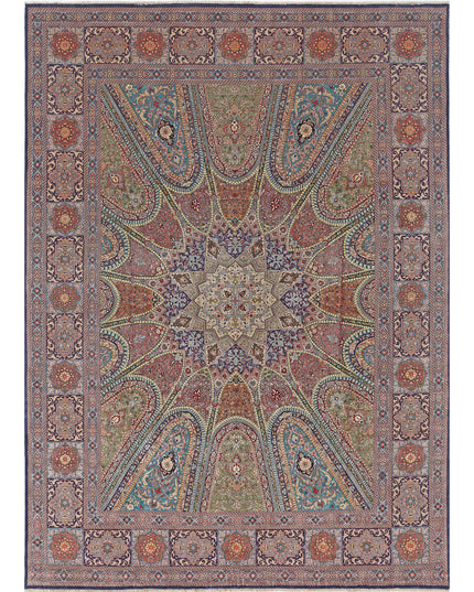 Tabriz 9' 8" X 13' 4" Hand Knotted Wool & Silk Rug 9' 8" X 13' 4" (295 X 406) / Blue / Wool & Silk