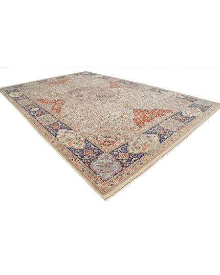 Tabriz 12' 10" X 19' 6" Hand Knotted Wool & Silk Rug 12' 10" X 19' 6" (391 X 594) / Ivory / Wool & Silk