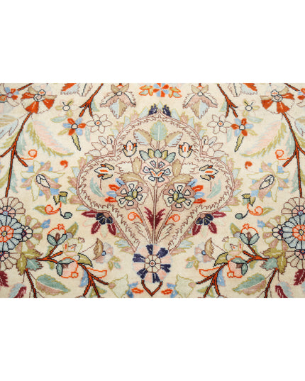 Tabriz 12' 10" X 19' 6" Hand Knotted Wool & Silk Rug 12' 10" X 19' 6" (391 X 594) / Ivory / Wool & Silk